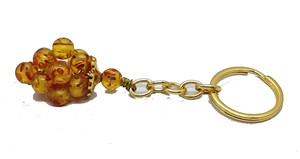 Llavero de cristal de alta calidad con piedra de ámbar en forma de uva, cuentas de piedra natural, llavero curativo, regalo para mujeres. - Product Image 2