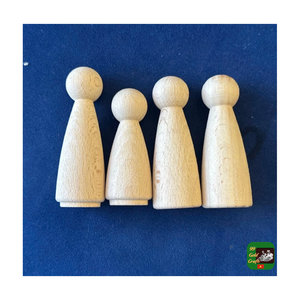 Muñecos de Madera sin Acabado, Juego de 4 Piezas, Madera Natural, Manualidades de Pintura DIY, Juguetes Educativos Montessori, Muñecos de Madera en Blanco - Product Image 1