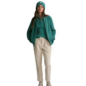 Veste zippée en maille pour femme, texture côtelée douce, manches longues, décontractée, légère, pour un usage quotidien en extérieur - Product Image 3