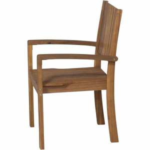 Solid Teak <b>Stackable</b> Comfortable Luxury Garden <b>Chair</b> Wooden Outdoor <b>Dining</b> <b>Chair</b> with Armrest for Patio - Product Image 3