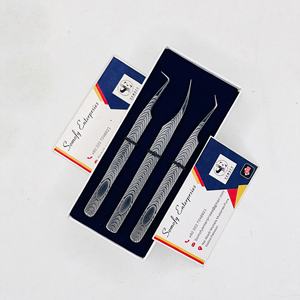 Pince à épiler Somofy Enterprises en acier inoxydable japonais sur mesure, pointe dentelée, argentée, antistatique, préhension parfaite, précision - Product Image 1