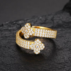 18k <b>Silver</b> Lab Grown Diamond Flower <b>Ring</b> Iced Out Hip Hop Luxury Jewelry <b>Mens</b> Womens Engagement Wedding Band Gift - Product Image 3