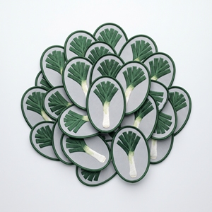 Custom Patch Brand Supplier Round Closed Book Bookmark Badge Off White Twill Navy Border <b>Iron</b> <b>On</b> Applique - Product Image 6