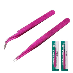 Pince à épiler professionnelle Kaamir courbée pour extensions de cils, anti-magnétique, en acier inoxydable, pointe lisse, 10 mm de longueur, outil d'isolation - Product Image 6