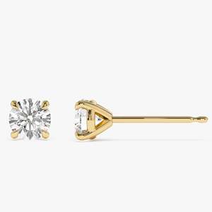 1,0-4.0cts 14K Classic Four Prong Round Lab Grown Diamond Studs - Riley - Product Image 2