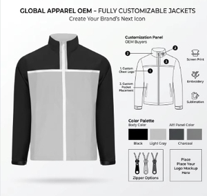 Chaqueta de hombre con bloques de color, cuello alto, con cremallera, ligera, informal, para ir al trabajo, deportiva, impermeable y cortavientos. - Product Image 6