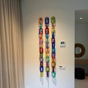 Adornos de Pared con Cadena de Eslabones en Forma de Búho, Hechos a Mano con Resina Moderna y Ecológica, Decoración Colgante para el Hogar, Festival Diwali - Product Image 1