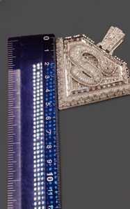 จี้เพชรโมอิสซาไนต์ทรงบาแกตต์และทรงกลมแบบฝังเพชรเต็มวง รูปซูเปอร์แมน สร้อยคอเงินแท้ 925 สไตล์ฮิปฮอป จากผู้ผลิตเครื่องประดับ - Product Image 6