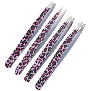 Juego de Pinzas Profesionales para Cejas de Acero Inoxidable con Punta Suave y Duradera, Kit de 4 Piezas para Extensión de Pestañas para Belleza - Product Image 6