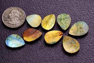 Labradorite Pear Cabochon 20x30 mm Blue <b>Fire</b> High Quality Natural Loose Gemstone Jewelry Making Waxed/Oiled Flat Back - Product Image 3
