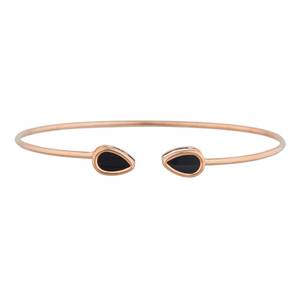 Brazalete de Plata de Ley 925 Chapado en Oro de 18k con Ónix Negro Natural en Forma de Pera, Joyería de Alta Calidad para Venta al Por Mayor - Product Image 4
