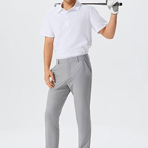 Mens Golf Pants Lightweight Stretch <b>Work</b> Dress Pants 30 32 34 Inseam Comfortable Cotton Blend Slim Office <b>Trousers</b> Premium - Product Image 3