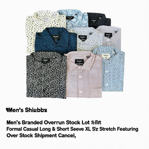Lot de chemises décontractées pour hommes de marque, manches longues, 100 % coton imprimé, taille XL, extensibles, provenant de stocks annulés - Product Image 3