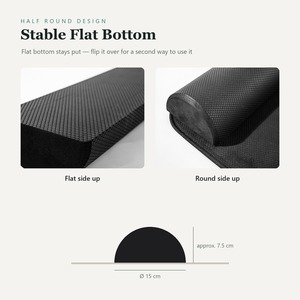 Half Round Conductive EVA Foam Roller 45x15cm Carbon Black Grounding Roller Yoga Pilates Stretching OEM ODM - Product Image 4