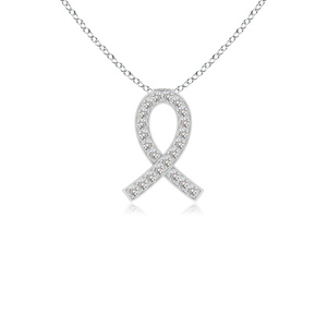 Colgante de Diamantes en Forma de Lazo, Joyería Clásica para Uso Diario, Diamantes Cultivados en Laboratorio con Corte Brillante Redondo, Oro de 10K, 14K, 18K, Plata 925, 935 - Product Image 3