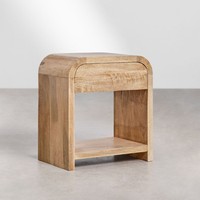 Table de chevet rectangulaire Vandana Arion Lunaris 45x30 cm en bois de manguier et MDF