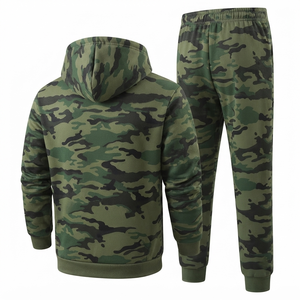 Men's <b>Camouflage</b> Hoodie And Joggers Set Full Sleeve Drawstring Casual Tracksuit Autumn Breathable 100% Polyester Regular Fit - Product Image 2