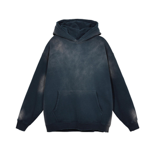 เสื้อฮู้ดดี้วินเทจทรงโอเวอร์ไซส์ ผ้าฟลีซคอตตอนย้อมสีแบบมิเนอรัลวอช แขนเสื้อแบบดรอปโชว์เดอร์ สไตล์สตรีทแวร์สำหรับผู้ชาย - Product Image 3