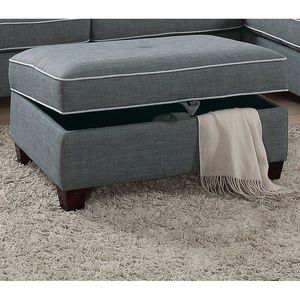 Dorris 3-pz divano sezionale in tessuto rinforzato acciaio reversibile Chaise Ottoman soggiorno cuscini bellissimi mobili per la casa - Product Image 3