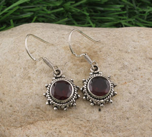 Natural <b>Red</b> Garnet Drop <b>Earrings</b> 925 Sterling Silver January Birthstone Jewelry Pear Cut Mozambique Garnet Luxury Party - Product Image 2