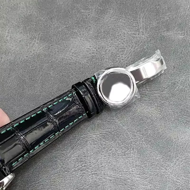 watch mens green dial luxury silver chain