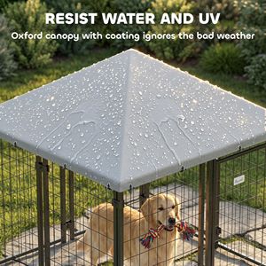 Grande Recinto per Cani 4.6FT X 4.6FT X 5FT in PP con Tetto Bloccabile e Resistente all'Acqua per Animali Domestici di Piccola e Media Taglia - Product Image 3