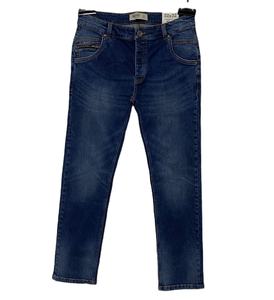 Pantalon extensible en denim 100% coton pour hommes, délavé foncé, droit et décontracté, tailles régulières, hiver, qualité d'exportation - Product Image 1