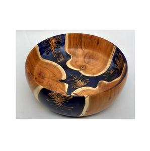 Bol en résine époxy et bois d'acacia fait main, sans BPA, écologique, avec surface polie lisse et base rustique pour le service - Product Image 4