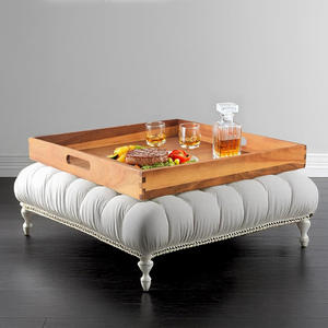 Plateau carré en bois d'acacia fait à la main avec poignées pour servir ou usage décoratif dans la cuisine, la salle à manger ou l'espace ferme - Product Image 3