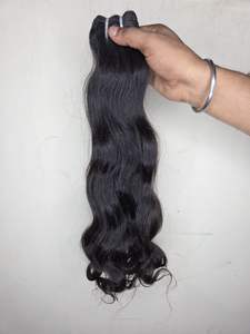 Extensiones de cabello humano virgen indio brasileño 100% ondulado de cuerpo largo negro natural barato extensiones de cabello tejido paquetes de cabello - Product Image 2