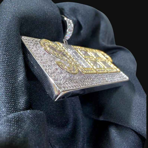 Collar de Hip Hop de Lujo para Hombre con Colgante de Nombre de Moissanita, Chapado en Plata y Oro, Joyería de Moda, Regalo Atrevido para Streetwear - Product Image 3