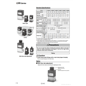 Vanne de contrôle pneumatique LVA30-02N-A Vanne liquide chimique haute pureté SMC Pneumatics - Product Image 1