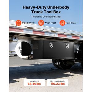 48-Inch Heavy Duty Steel Underbody Truck Tool <b>Box</b> Lockable Waterproof <b>Trailer</b> Storage with Keys - Product Image 2