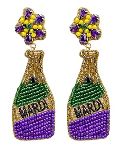 Boucles d'oreilles pendantes en perles de riz en forme de cœur, style bohème, tissées à la main, tendance, nouveauté, arc-en-ciel, pour mariage, par CRYSTAL CRAFT - Product Image 1