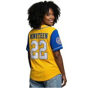 เสื้อเบสบอล Sigma Gamma Rho สีทอง แบบติดกระดุมด้านหน้า เสื้อเบสบอลแบบสั่งทำพิเศษ ชุดยูนิฟอร์มทีมกีฬา เสื้อผ้ากีฬาระบายอากาศได้ดี - Product Image 2