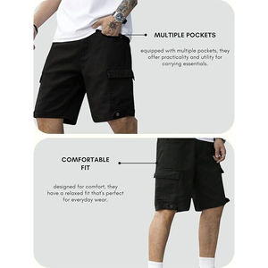 Shorts utilitaires décontractés pour hommes, style quotidien, vêtements d'extérieur, shorts cargo multi-poches, vêtements décontractés pour hommes, style outdoor relaxé - Product Image 4