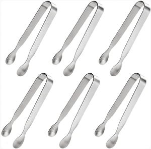 Pince à glaçons en acier inoxydable, outils de bar, pince à légumes pour grillades, pince de service en acier inoxydable pour aliments, pain, salades et pâtes - Product Image 3