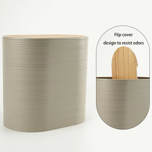 Luxury Modern Bamboo Bath <b>Accessories</b> Gift <b>Set</b> Includes Trash Can Soap Dispenser Soap Dish Toilet Brush Holder <b>Bathroom</b> - Product Image 2