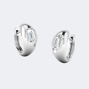 Exquisite <b>Emerald</b> Cut Lab Grown Diamond Gold <b>Stud</b> Earrings for Women Luxury Anniversary Wedding Gift IGI SGL Certified 1.00ctw - Product Image 3