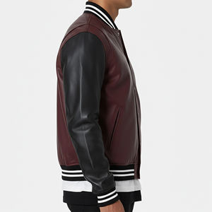 Veste universitaire en cuir de vachette véritable de haute qualité avec logo brodé personnalisé, coupe courte, pour l'hiver - Product Image 2