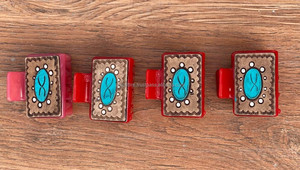 Mini pinzas para el pelo de cuero grabadas hechas a mano con estilo occidental, accesorios para el cabello para mujer, novedad - Product Image 5