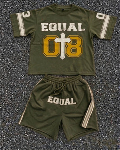 CLOVIX SPORTS Men Casual Summer Short Set Cotton T <b>Shirt</b> Shorts Two Piece Streetwear Fashion Outfit Wholesale Supplier - Product Image 4