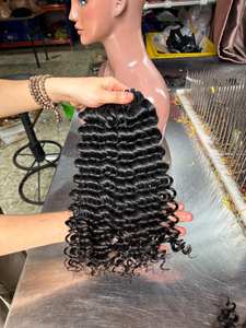 Black Natural <b>Curly</b> <b>Bundles</b> With Closure Vietnamese Human Hair Human Extensions <b>Bundles</b> Ready to Ship - Product Image 4