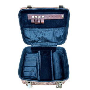 Boîte à bijoux en cuir de luxe avec fermeture éclair, organisation élégante sans nœuds, rangement cosmétique multifonction, fabriqué en Inde - Product Image 2