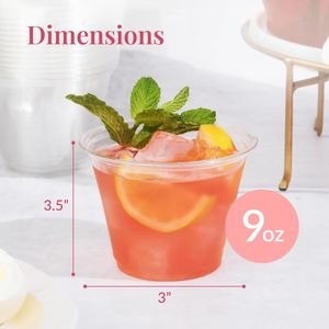 9 oz Clear Disposable <b>Drinkware</b>-Durable <b>Plastic</b> Cups for Cold Beverages Cocktails Desserts Little Small Cup Win Pack of 0 - Product Image 3