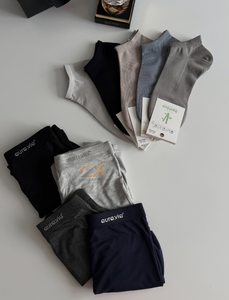 Ensemble de caleçons et chaussettes respirants en coton et élasthanne pour hommes avec logo personnalisé – Combo OEM 95/5 sous-vêtements et chaussettes - Product Image 4