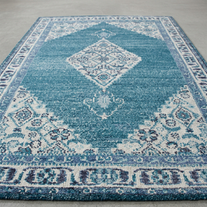 Decordec พรมปูพื้นลายเหรียญสีฟ้าอมน้ำเงินสไตล์ทันสมัยกันลื่นเป็นมิตรกับสิ่งแวดล้อมคุณภาพสูงพรมขนแกะเนื้อหนาเป็นกระจุกมือ - Product Image 2