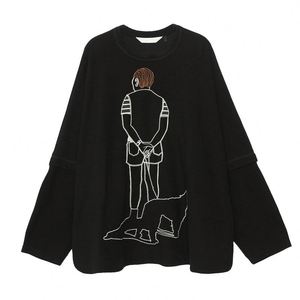 Women's Oversized Double Sleeves T Shirt Premium Cotton Round <b>Neck</b> Long Sleeve Streetwear Fashion Casual Clothing Top - Product Image 6