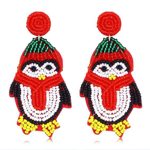 Pendientes Navideños con Cuentas Bordadas, Joyería Festiva, Pendientes Artesanales con Cuentas, Se Acepta Diseño Personalizado con Logotipo - Product Image 6