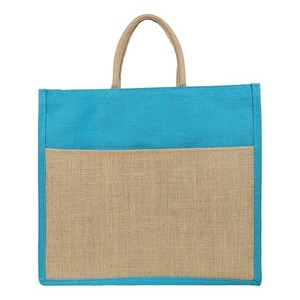 Bolsa de Yute Natural Roja Personalizada con Asas de Cuerda Beige, Bolsa de Compras Reutilizable de Dos Tonos para Comestibles, Bolsa de Regalo Ecológica de Yute - Product Image 1